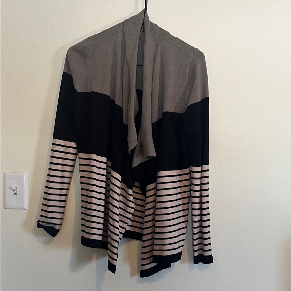 Staccato Black and Gray Striped Cardigan